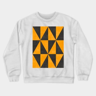 Geometric Triangle Pattern - Yellow, Grey Concrete Crewneck Sweatshirt